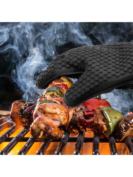 Shein 2 guantes de barbacoa resistentes al calor de silicona negra - Quierox - Tienda Online