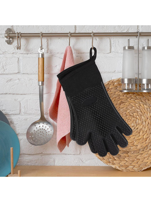 Shein 2 guantes de barbacoa resistentes al calor de silicona negra - Quierox - Tienda Online