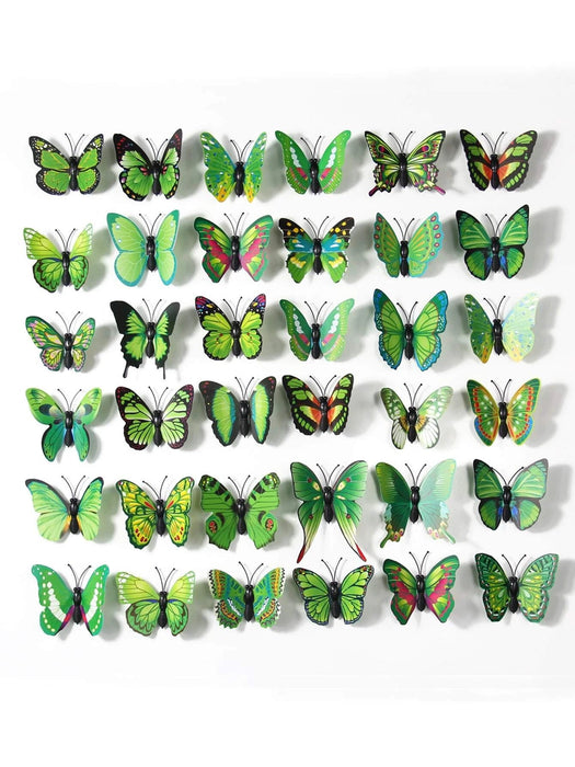 Shein 50 pegatinas de mariposa de PVC, pegatinas de mariposa 3D verdes modernas para el hogar - Quierox - Tienda Online