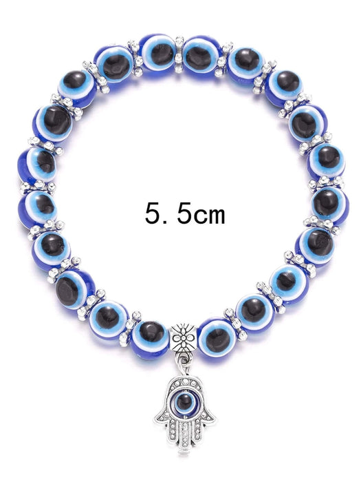 Shein 6 piezas/set Pulsera con cuenta de moda accesorio mano Hamsa para mujer - Quierox - Tienda Online