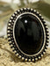 Shein Anillo negro oscuro bohemio, piedra de ágata redonda exagerada - Quierox - Tienda Online