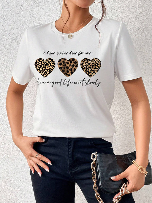 SHEIN Camiseta con gráfico de corazón y eslogan Essnce - Quierox - Tienda Online