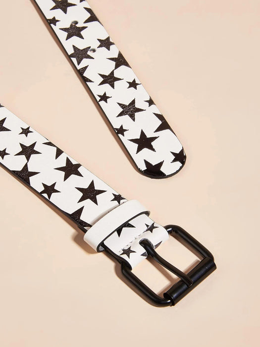 Shein Cinturón con hebilla cuadrada y estampado de estrellas - Quierox - Tienda Online