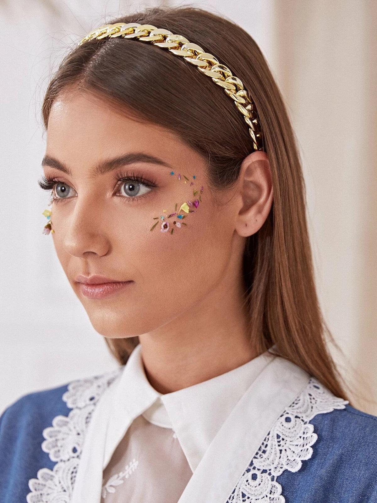 Shein Diadema Con Diseño De Cadena Metálica — Quierox Tienda Online 6320