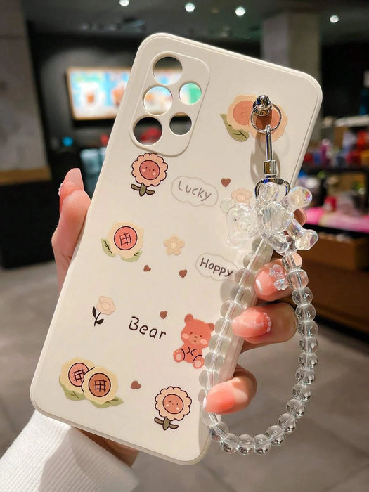 Shein Funda para teléfono anticaída con diseño de flores y cordón - Quierox - Tienda Online