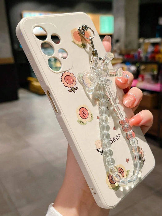 Shein Funda para teléfono anticaída con diseño de flores y cordón - Quierox - Tienda Online