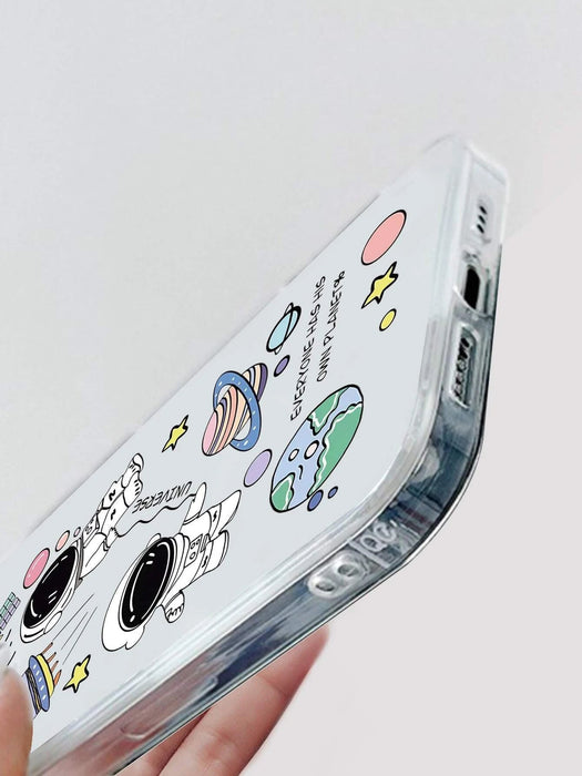 Shein Funda transparente para teléfono con diseño de astronauta de dibujos animados - Quierox - Tienda Online