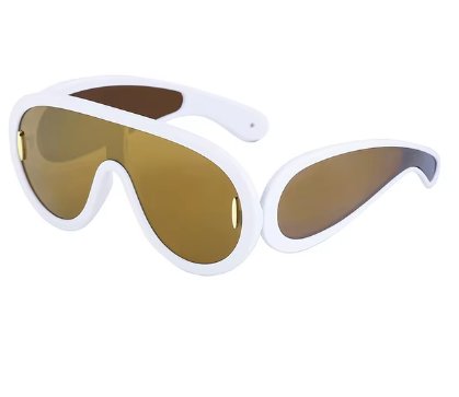 Shein Gafas de sol Y2K Punk Wave para hombre y mujer, lentes deportivas de una pieza - Quierox - Tienda Online