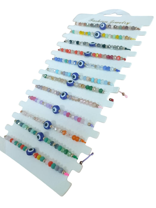 Shein Set de 12 Pulseras decorativas con 12 cuentas y ojo malvado - Quierox - Tienda Online