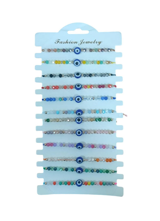 Shein Set de 12 Pulseras decorativas con 12 cuentas y ojo malvado - Quierox - Tienda Online