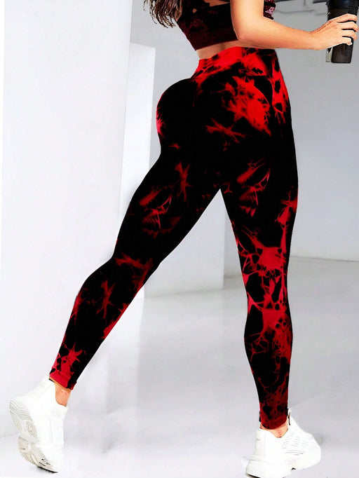 SHEIN Sport Studio Leggings deportivos con efecto tie dye y control de abdomen - Quierox - Tienda Online