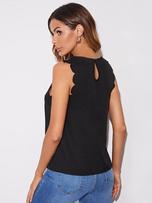 Shein Tops sexys para mujer, camisas de mujer con cuentas recortadas con detalle de vieira - Quierox - Tienda Online