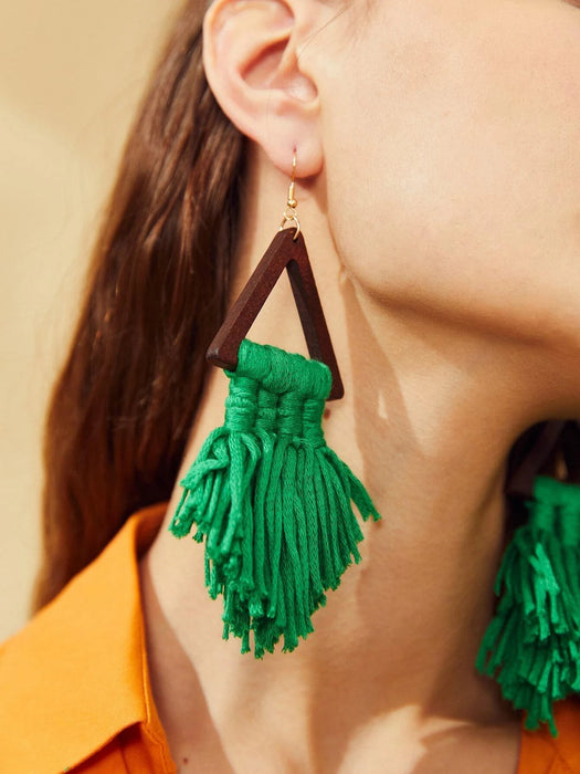 SHEIN VCAY Pendientes colgantes geométricos y con borlas - Quierox - Tienda Online