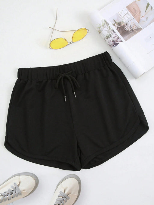 SHEIN X Shawty Bae SHEIN EZwear Shorts deportivos de cintura con cordón - Quierox - Tienda Online