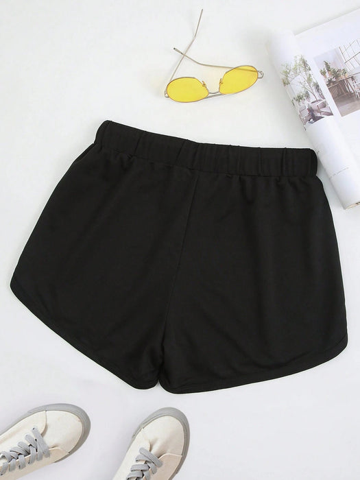 SHEIN X Shawty Bae SHEIN EZwear Shorts deportivos de cintura con cordón - Quierox - Tienda Online