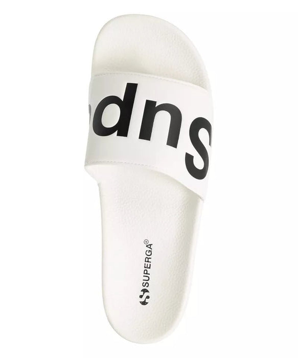 Superga Slides Mujer S111I3W - 909 Blanco - Negro Logo - Quierox - Tienda Online