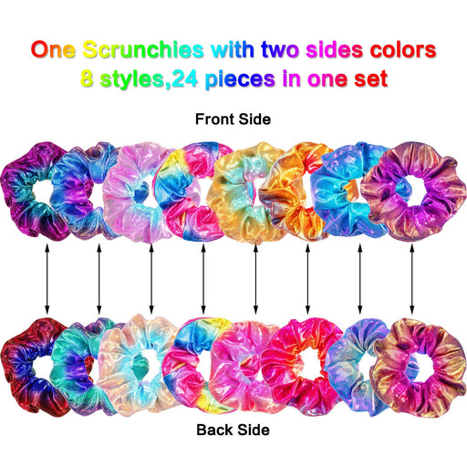 Tatuo 24 piezas Scrunchies Arcoiris para el cabello Bandas elásticas para el cabello - Quierox - Tienda Online