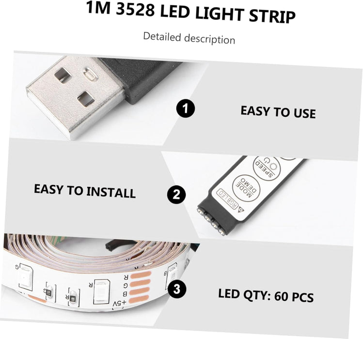 Tira De Leds Rgb Tira De Luz Led Tira De Luz No Impermeable Tabla Rasa Televisión - Quierox - Tienda Online