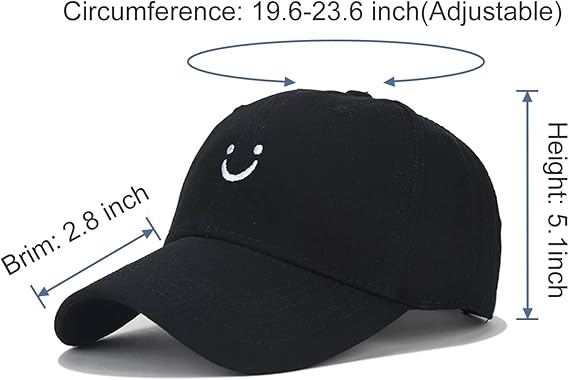 Umeepar Gorra de béisbol Umeepar Smile Face para mujeres y hombres, ajustable - Quierox - Tienda Online