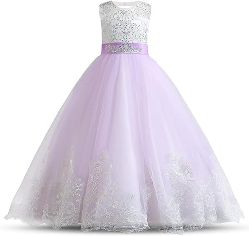 Vestido de fiesta de princesa con bordado de tul y encaje para niña - Quierox - Tienda Online