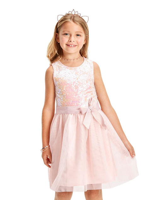 Vestido De Punto A Tejido Con Paillette Para Niñas - Rosebud - Quierox - Tienda Online