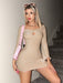 Vestido sexy de manga larga con escote cuadrado y liso - Quierox - Tienda Online