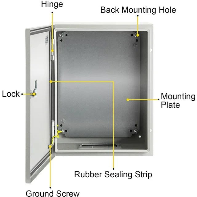 VEVOR Caja eléctrica de acero de 12.0 x 10.0 x 6.0 in - Quierox - Tienda Online