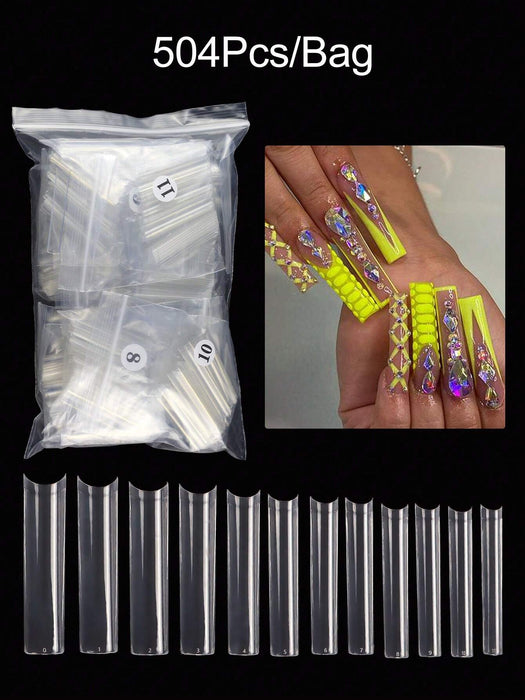 Vuélvete glamurosa con 504 piezas de uñas postizas largas - Quierox - Tienda Online