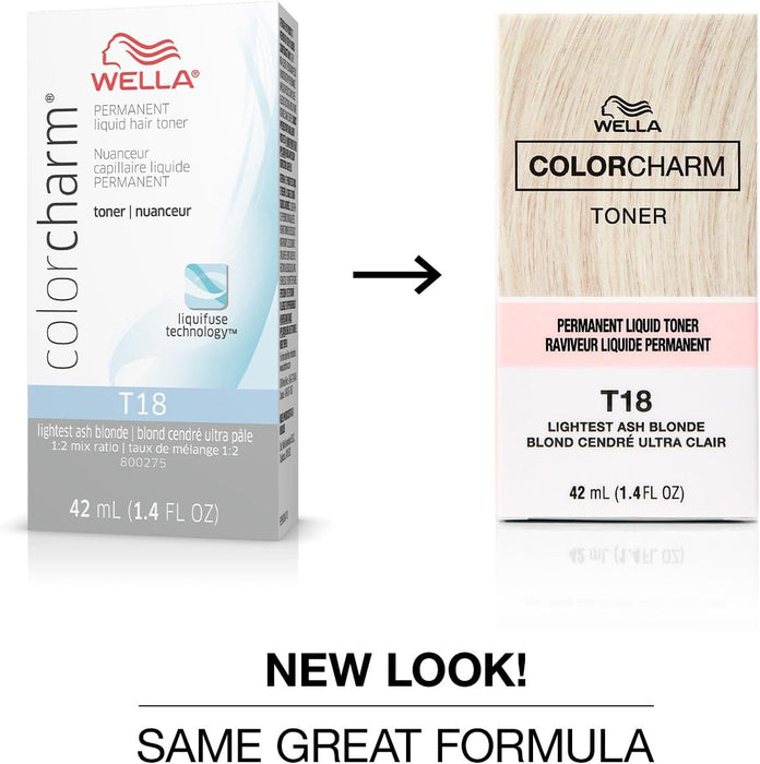 Wella Color Charm Tónico líquido permanente para cabello T - 18, White Lady, 1,42 oz líquidas - Quierox - Tienda Online