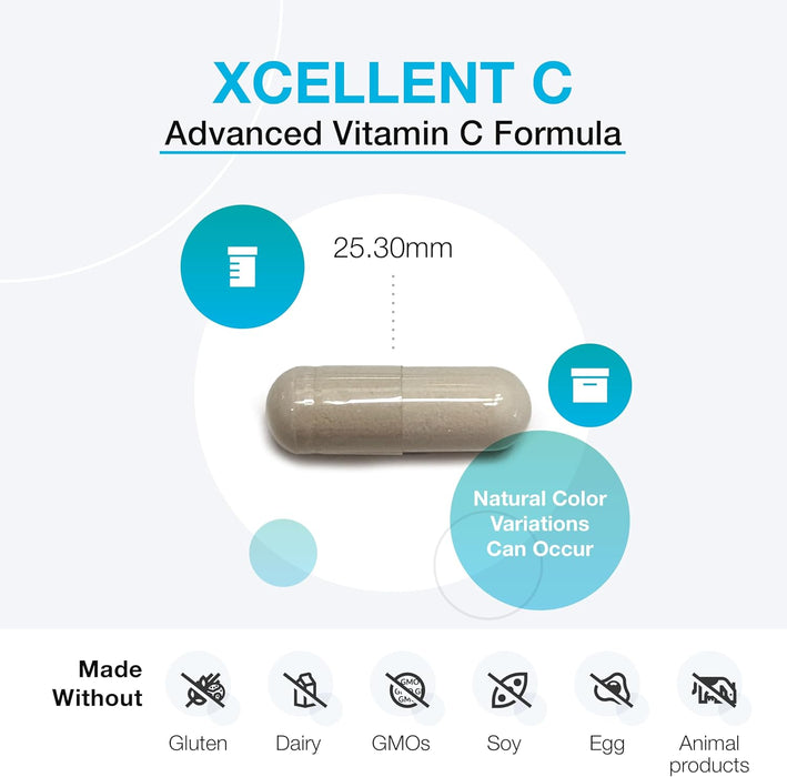 XYMOGEN Suplemento de vitamina C de alta dosis con BioPerine, 120 CAPSULAS - Quierox - Tienda Online