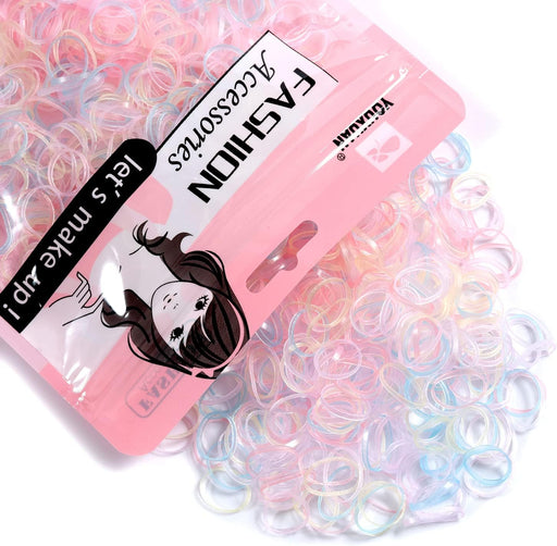Youxuan Mini bandas elásticas para el cabello transparentes para niñas, 1000 unidades - Quierox - Tienda Online