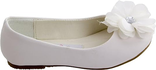 Zapatos planos de Cenicienta con flor para niños pequeños, Blanco - Quierox - Tienda Online