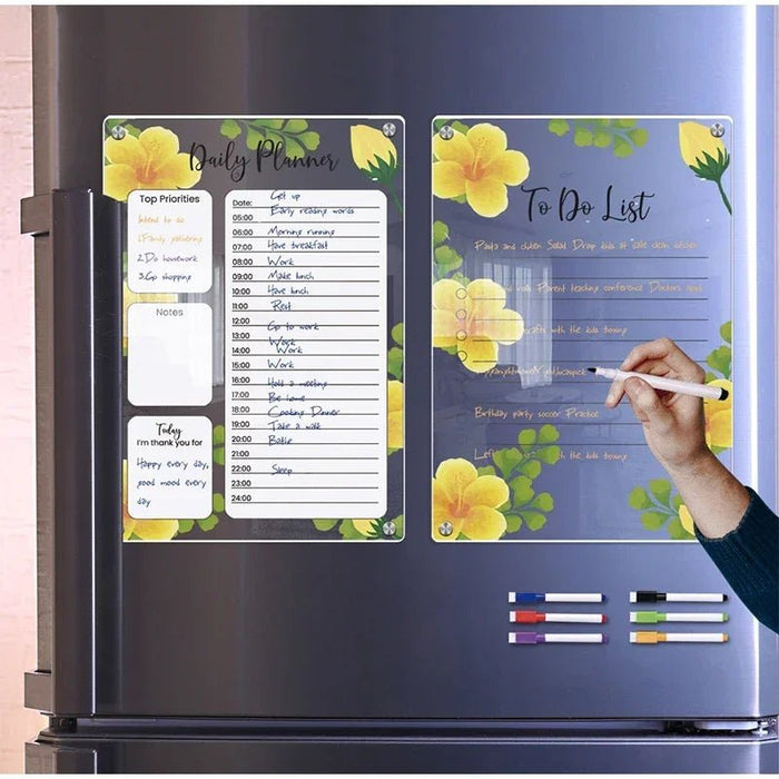 Adhesivo con imán para nevera, calendario acrílico transparente, planificador semanal - Quierox - Tienda Online