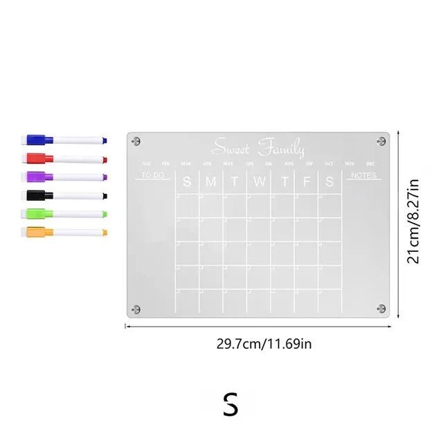 Adhesivo con imán para nevera, calendario acrílico transparente, planificador semanal - Quierox - Tienda Online