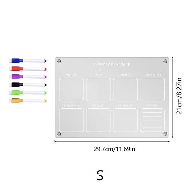 Adhesivo con imán para nevera, calendario acrílico transparente, planificador semanal - Quierox - Tienda Online