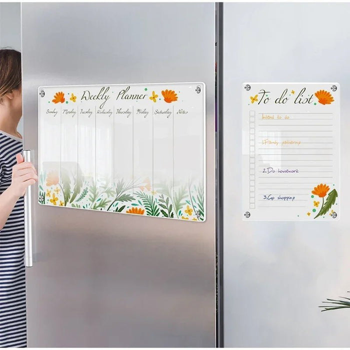 Adhesivo con imán para nevera, calendario acrílico transparente, planificador semanal - Quierox - Tienda Online