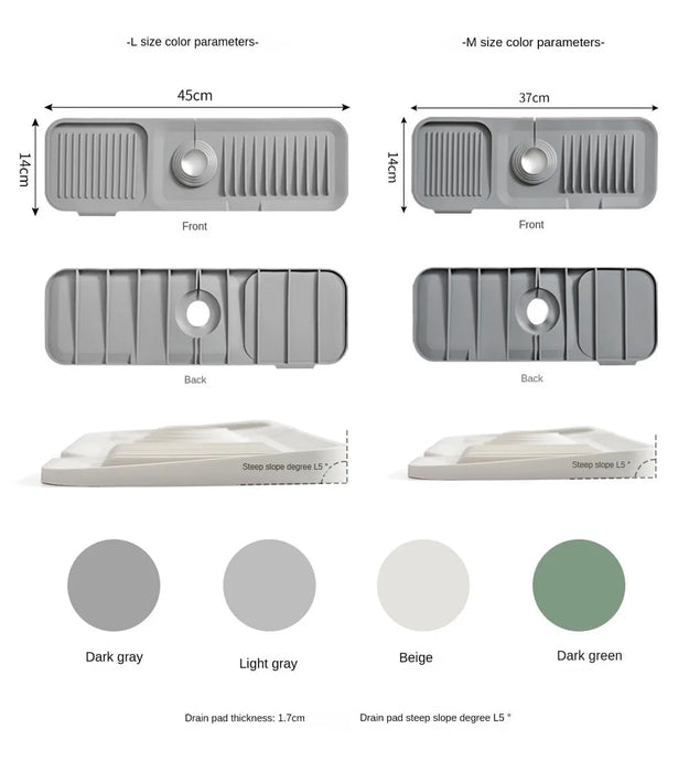 Almohadilla contra salpicaduras para grifo de silicona, estera de drenaje plegable - Quierox - Tienda Online
