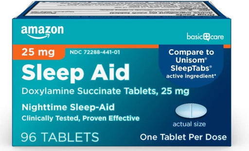 Amazon Basic Care Tabletas de ayuda para dormir, tabletas de succinato de doxila - Quierox - Tienda Online