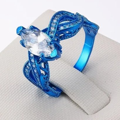 Anillo Azul De Acero Inoxidable - Quierox - Tienda Online