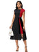 Clasi Vestido de color combinado bajo con malla - Quierox - Tienda Online