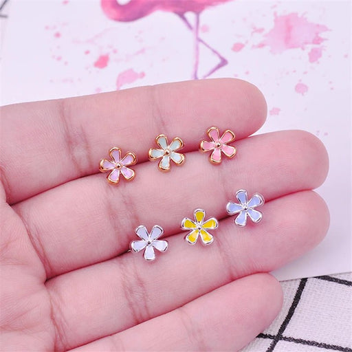 Conjunto de pendientes de plástico con forma de flor de cerezo para mujer - Quierox - Tienda Online