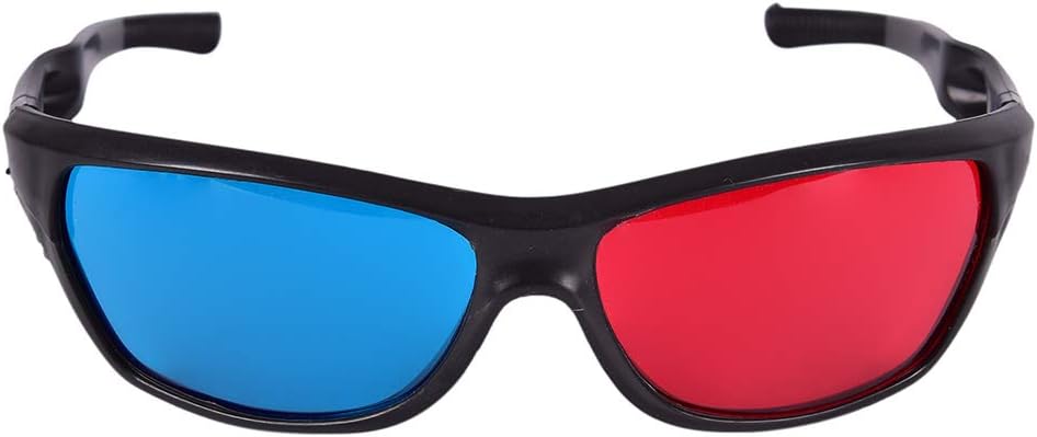 Gafas 3D rojas y azules universales, montura negra para juegos de películas. - Quierox - Tienda Online