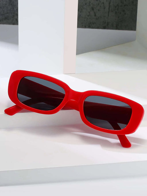 Gafas de moda de marco cuadrado Rojo - Quierox - Tienda Online