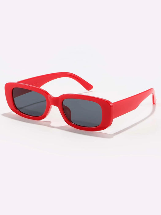 Gafas de moda de marco cuadrado Rojo - Quierox - Tienda Online