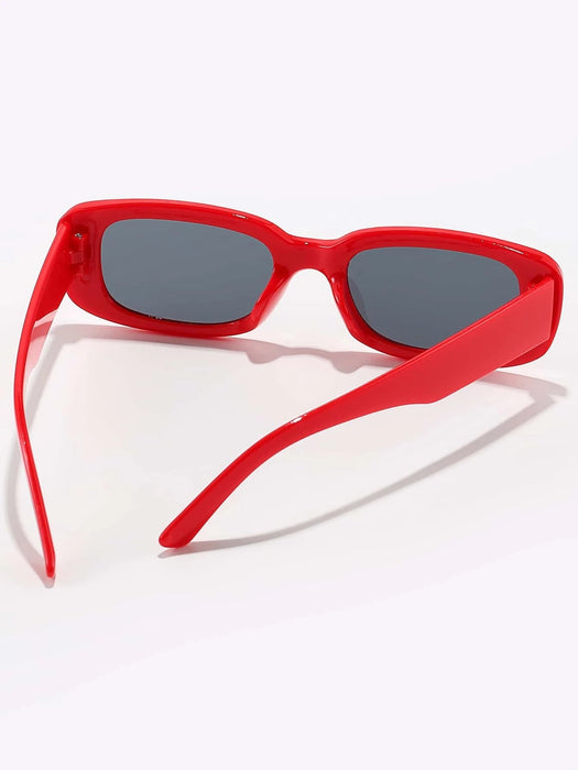 Gafas de moda de marco cuadrado Rojo - Quierox - Tienda Online