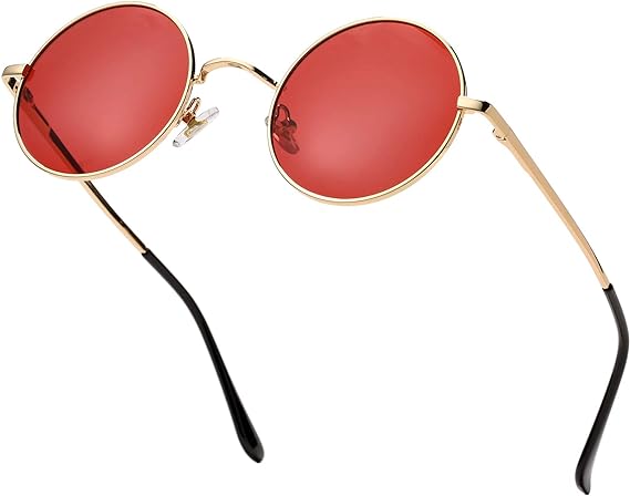 Gafas de sol polarizadas redondas retro para mujeres y hombres pequeños estilo Hippie - Quierox - Tienda Online