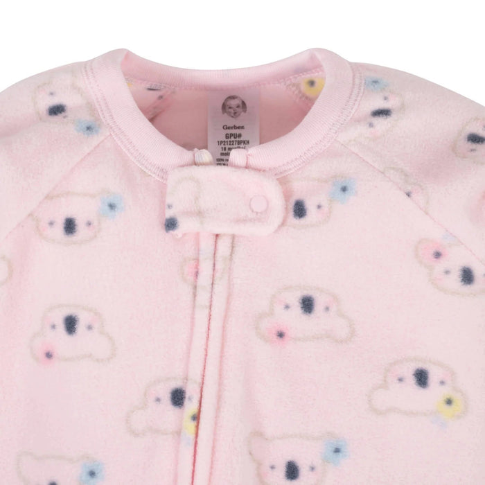 GERBER Pack de 2 pijamas de forro polar con flores y koalas para bebé niña - Quierox - Tienda Online