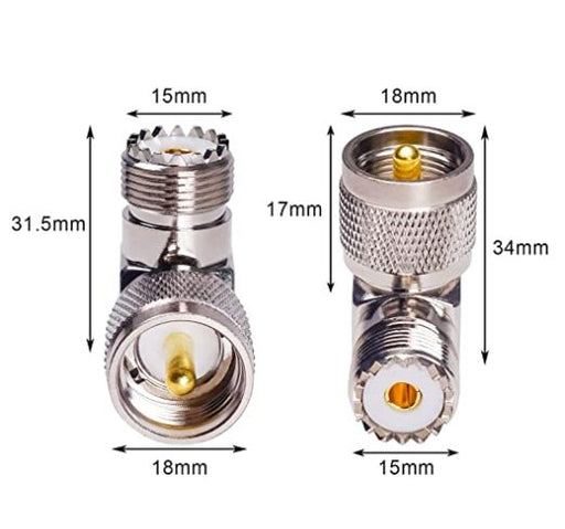 Goupchn UHF PL259 macho a SO239 hembra RF coaxial adaptador de conector coaxial - Quierox - Tienda Online