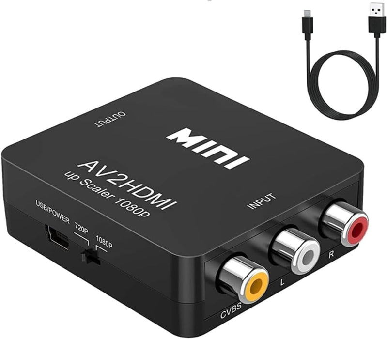 HDMI, convertidor AV a HDMI, 1080P Mini RCA compuesto CVBS Video Audio Convertidor - Quierox - Tienda Online