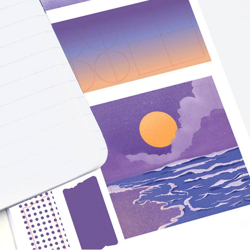 Istyle Pegatina de papel con ilustración en tonos violetas - Quierox - Tienda Online